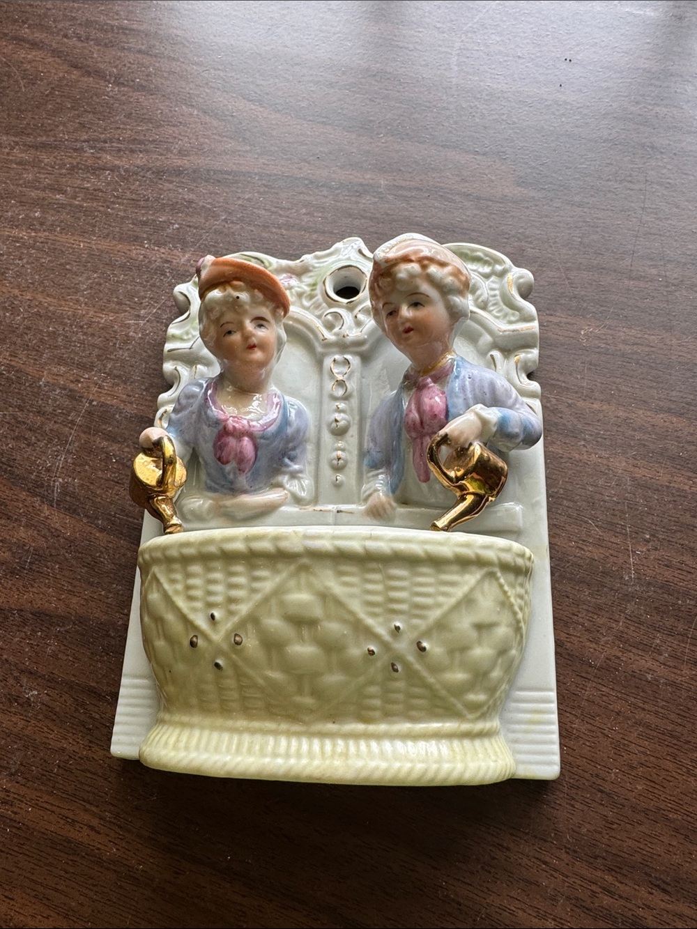 Hand Painted Fern Japan Bisque Colonial Couple